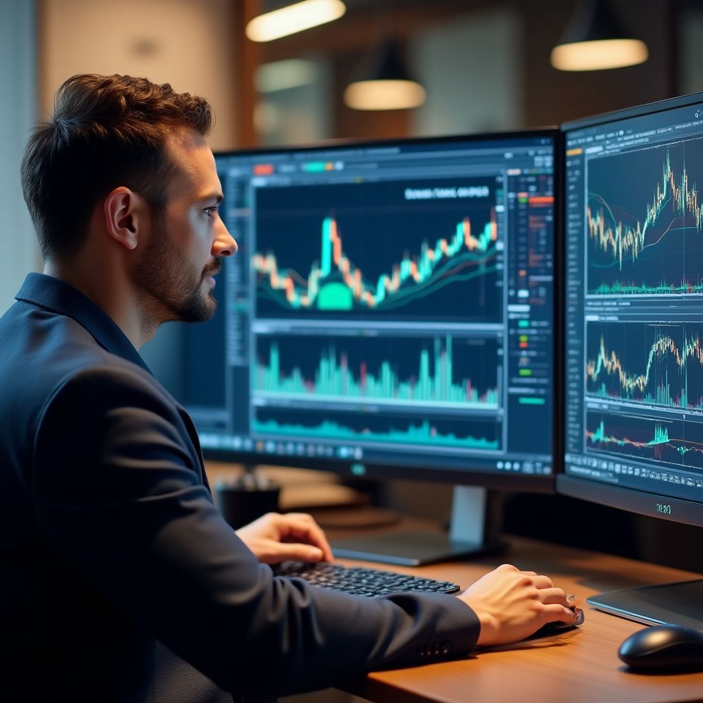 Persona aprendiendo conceptos básicos de trading